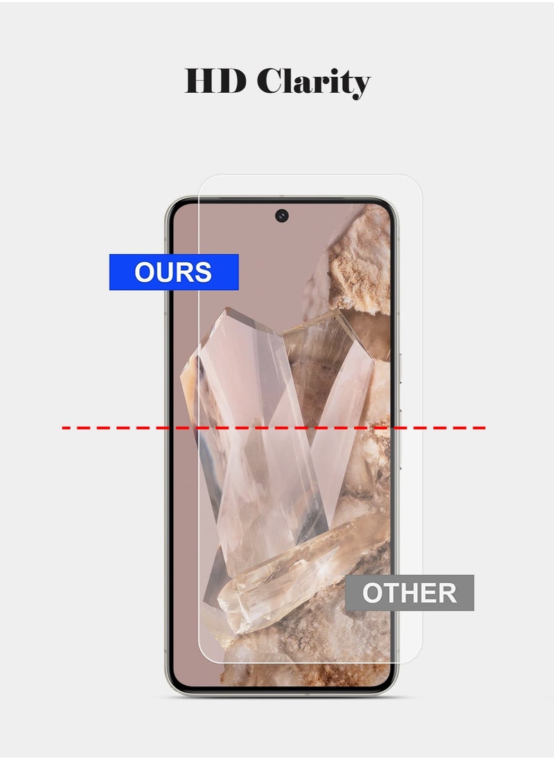 Techie - حافظة Google Pixel 8 Pro وواقي الشاشة كومبو 2 في 1 - حافظة شفافة من مادة TPU مع واقي شاشة من الزجاج المقوى عالي الدقة - Image 1