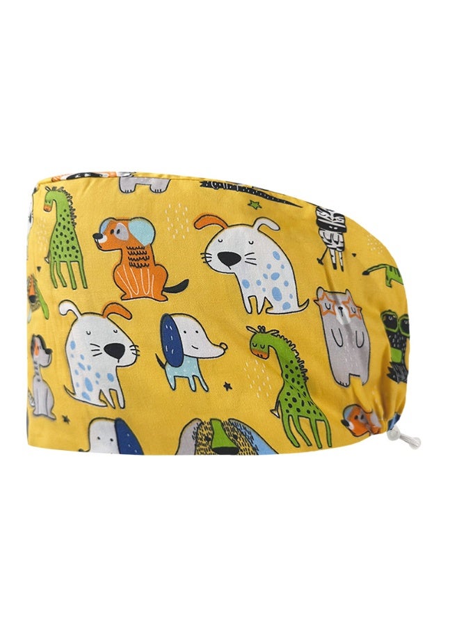 NIBEMINENT Personalized Colorful Print Cotton Hat Medical Scrubs Caps Buckle Beauty Salon Hat Lab Pet Shop HeadCover Nurse Cap Surgical Cap