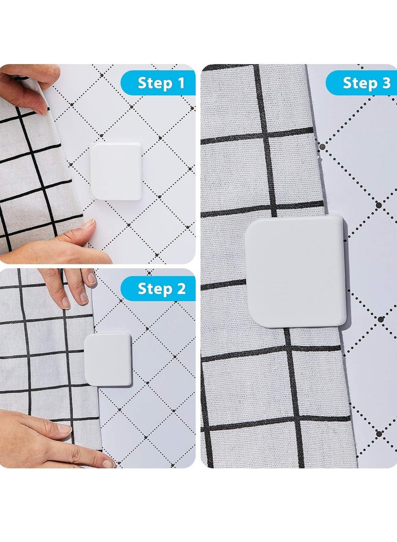 Oasisgalore 4 Pack Windproof Shower Curtain Splash Clips, Self-Adhesive Curtain Holder for Splash Protection  - Image 4
