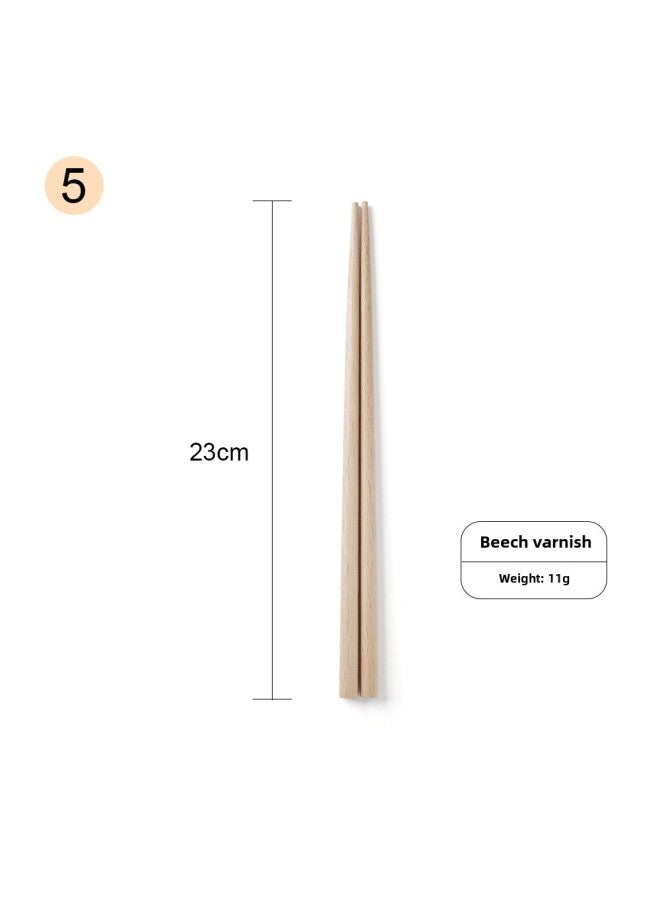 Household Phoebe Solid Wood Winding Chopsticks Hotel Restaurant Chinese Chopsticks Lotus Portable Chopsticks Wooden Tableware Wholesale-Color:No. 5 Beech 23cm - Image 1