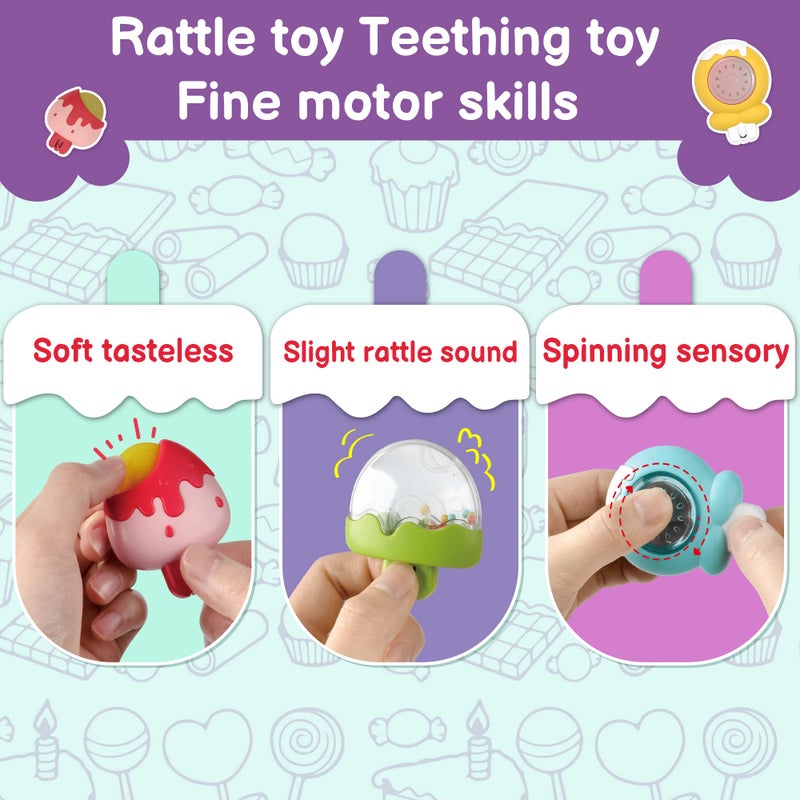 LiKee Strong Suction Cup Fidget Rotating Sensory Bath Toys for Baby 12 18 Months Airplane Car Travel Table & Window Toys for 1 2 Years Old Toddler Boys and Girls (Candy) - Image 4