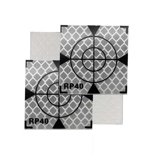 Liyuusi 40X40MM 100PCS Reflector Targets for Total Stations Paste Up Reflector Survey Target Mark with Black Triangle Reflective Sheet for Total StationsWhite - Image 1