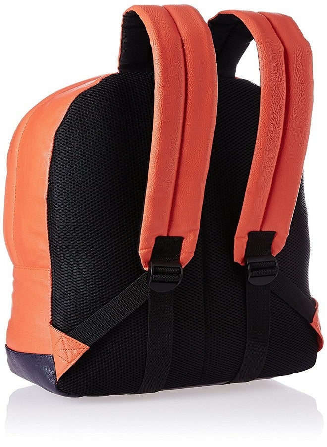 HOOM Classic Casual Printed PU Leather Unisex School Student Laptop Backpack Suits for Camping, Traveling & Fits TAB and other accessories. (tangerine orange) - Image 4