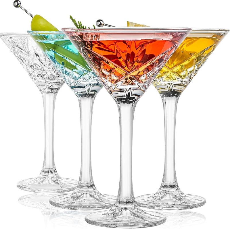 SYOSI Vintage Martini Glasses, Set of 4 Crystal Coupe Glasses, 4oz Stemmed Cocktail Glasses, Margarita Cups, Champagne Glasses, Espresso Martini, Manhattan, Bar Glassware, Elegant Gifts - Image 1