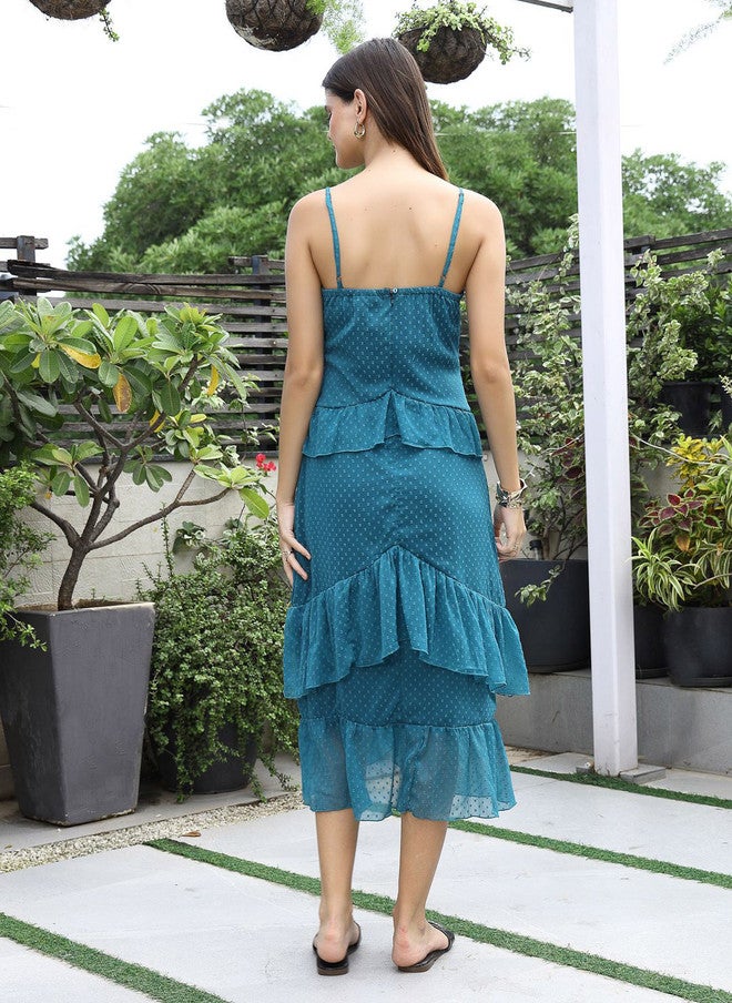 PlusS فستان ميدي بيلبوم باللون الأزرق الفاتح للنساء - Image 5