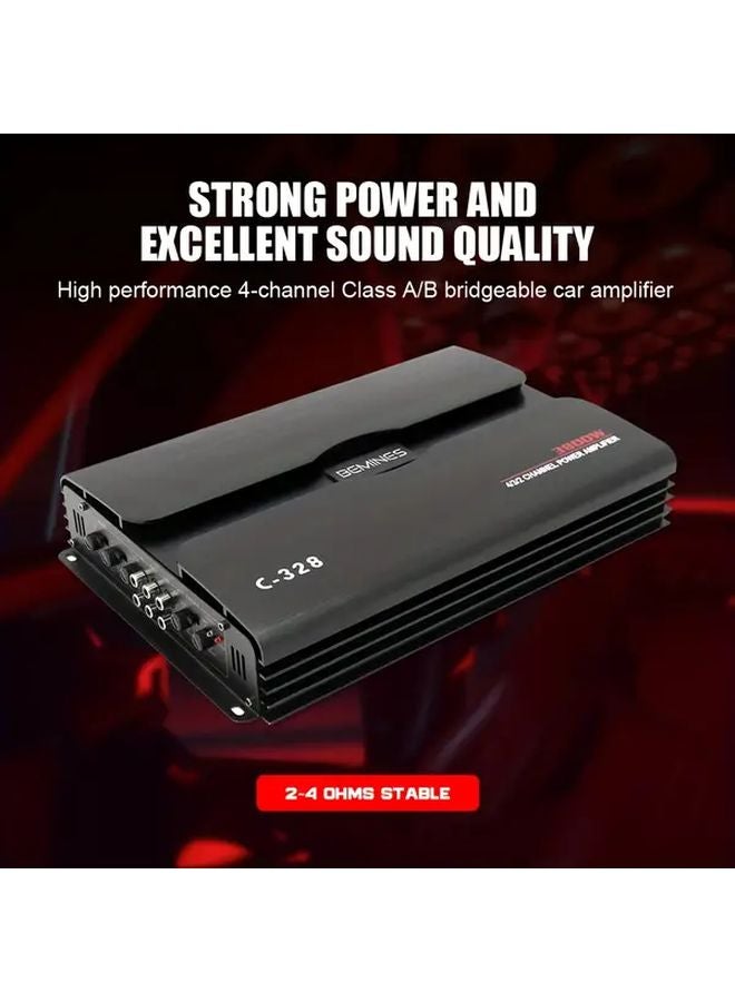 C328 4 Channel Car Amplifier 3800W Max Power 12V AB Class - Image 3