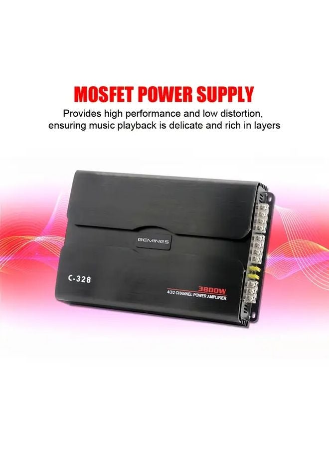 C328 4 Channel Car Amplifier 3800W Max Power 12V AB Class - Image 5