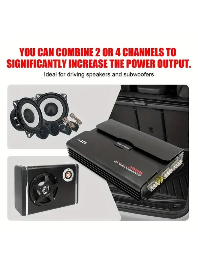 C328 4 Channel Car Amplifier 3800W Max Power 12V AB Class - Image 4