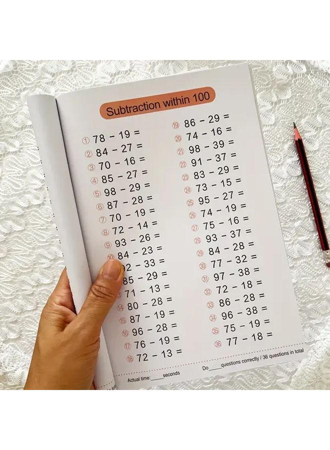 Math Workbook 2232 Addition Subtraction Problems Within 100 64 Pages Mental Arithmetic Exercises 1st 2nd Grade - Image 5