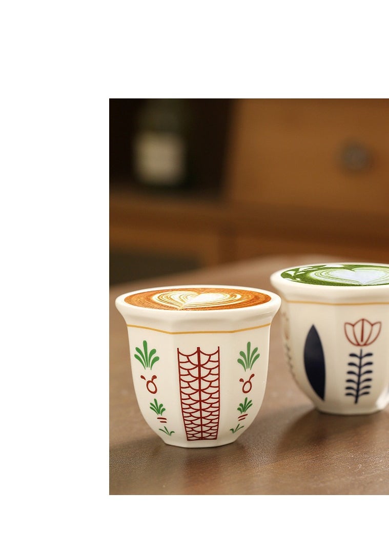 HOOPZOZA Ceramic Coffee Cups Mugs 2PCS Espresso Cups 180mL for Turkish Tea Cappuccino Latte  - Image 4