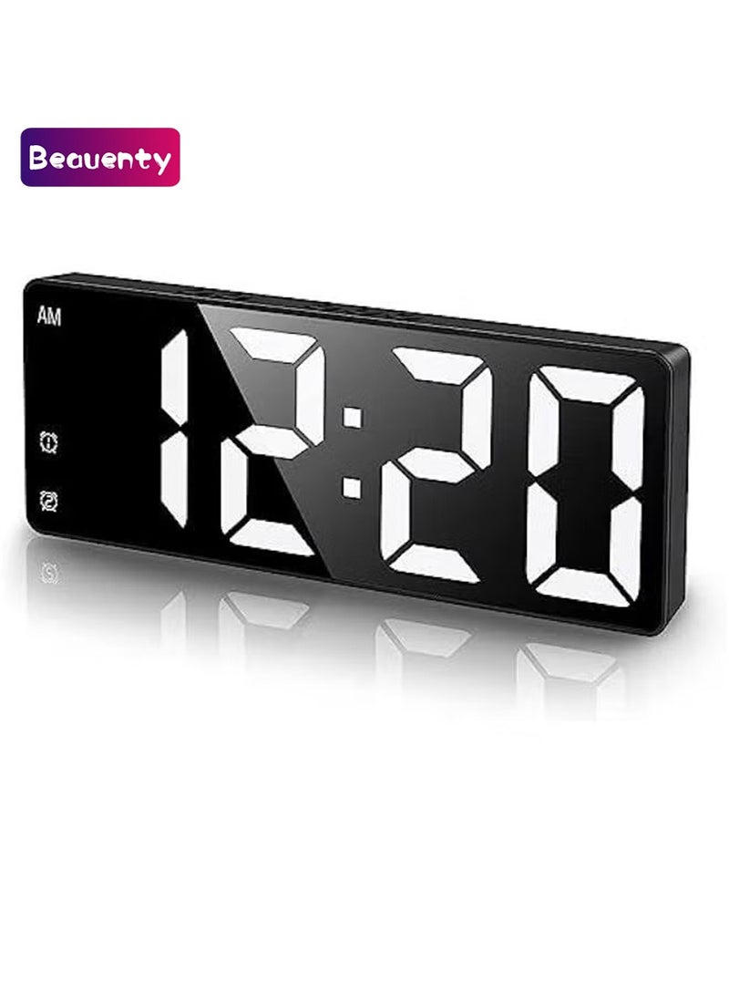 Beauenty Digital Alarm Clock, Rechargeable LED To Wake Up Electronic Clock, Multifunctional Mirror Large Screen Clock, Suitable For Deep Sleep Home Office Bedroom Clock - Image 1