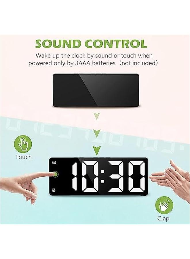 Beauenty Digital Alarm Clock, Rechargeable LED To Wake Up Electronic Clock, Multifunctional Mirror Large Screen Clock, Suitable For Deep Sleep Home Office Bedroom Clock - Image 3