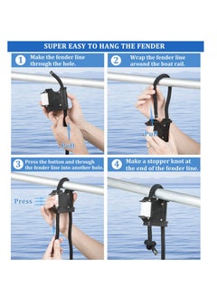 Excefore Huntury Boat Fender Hanger, Boat Rail and Cleat Fender Clips, Adjustable Pontoon Boat Accessories, Boat Bumper Clips, Quick Connect and Release Fender Lines, for Fender Cleats Bumpers  - Image 4