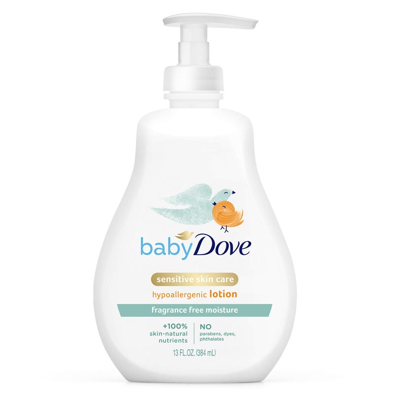 Baby Dove Face and Body Lotion for Sensitive Skin Sensitive Moisture FragranceFree Lotion, 13 Ounce - Image 1