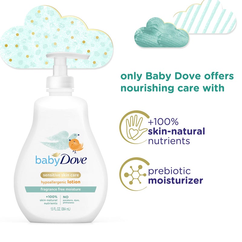 Baby Dove Face and Body Lotion for Sensitive Skin Sensitive Moisture FragranceFree Lotion, 13 Ounce - Image 5