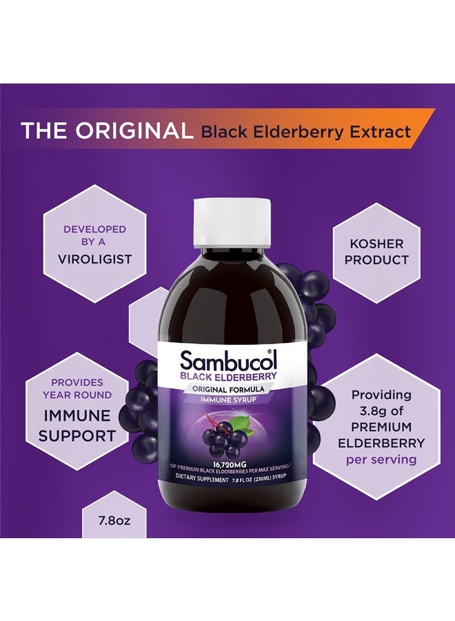 Sambucol Black Elderberry Syrup - Sambucus Syrup, Black Elderberry Liquid, Immune Support for Kids and Adults, High Antioxidants, Gluten Free - Original Formula, 7.8 Fl Oz, 2-Pack - Image 3