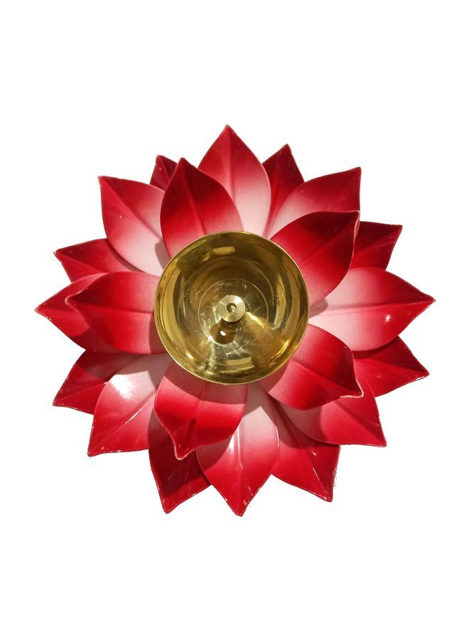 NIBEMINENT Lotus Shape Oil Lamp Red/Gold/White 7x7x2inch 