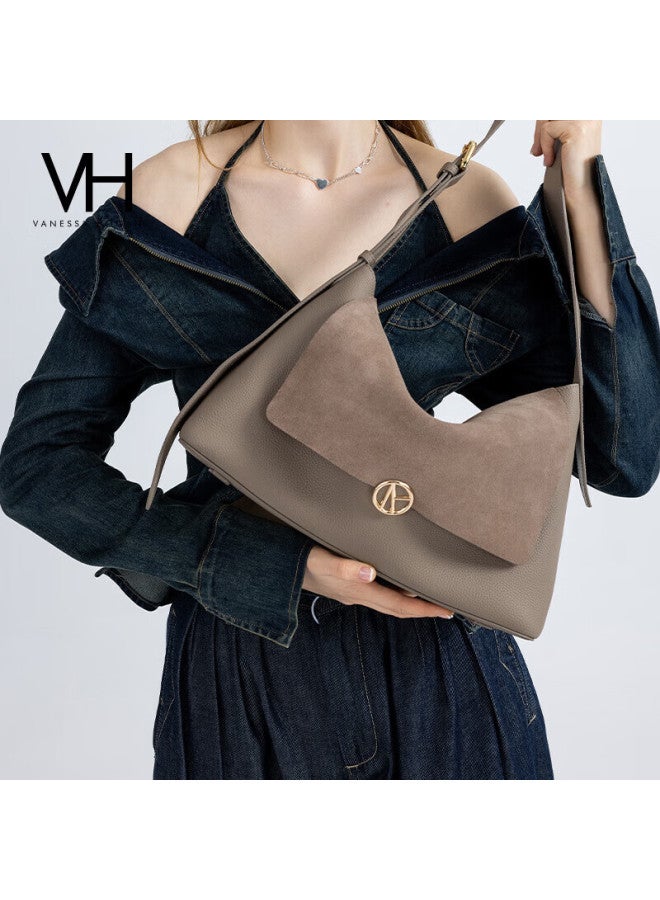 Vanessa Hogan Vh Women's Handbag, New Year Gift, Zhehe Soft Leather Large Capacity Crossbody Bag, Light Luxury Niche Shoulder Bag For Girlfriend - Image 1