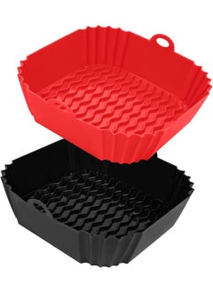 Veterit Veterit 2 Pack Air Fryer Silicone Liners 85 Square 2 Reusable Silicone Baskets Fits 47QT Air Fryers 