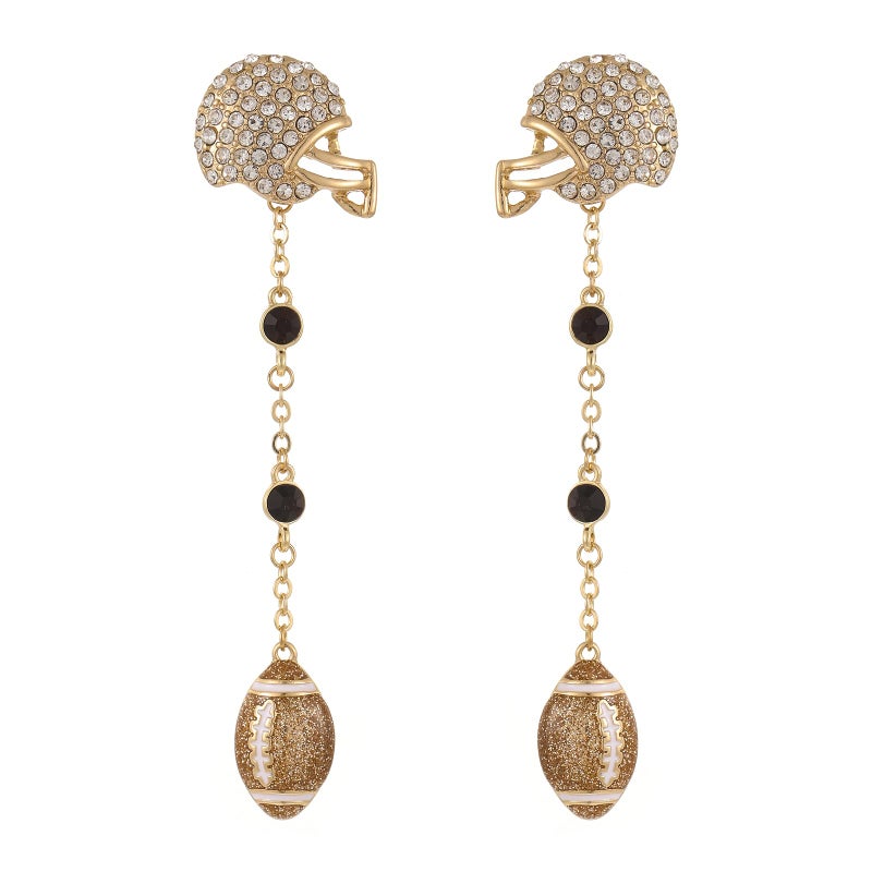 Madison Tyler Football Earrings for Women | Sport Earrings for Women | Cute Game Day Helmet Statement Dangle Earring Jewelry - Image 1