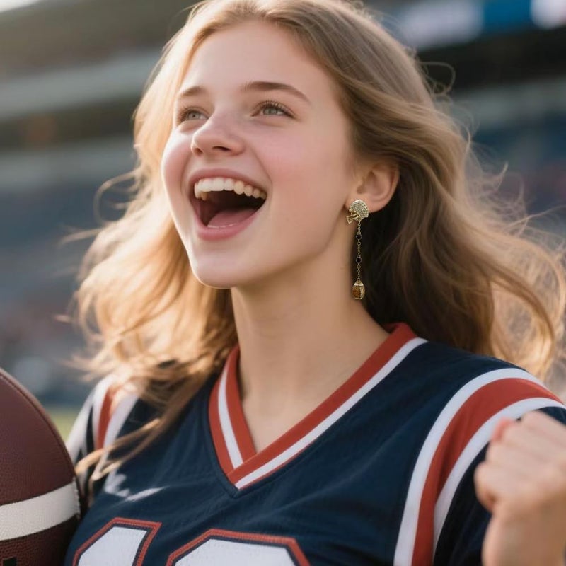 Madison Tyler Football Earrings for Women | Sport Earrings for Women | Cute Game Day Helmet Statement Dangle Earring Jewelry - Image 2