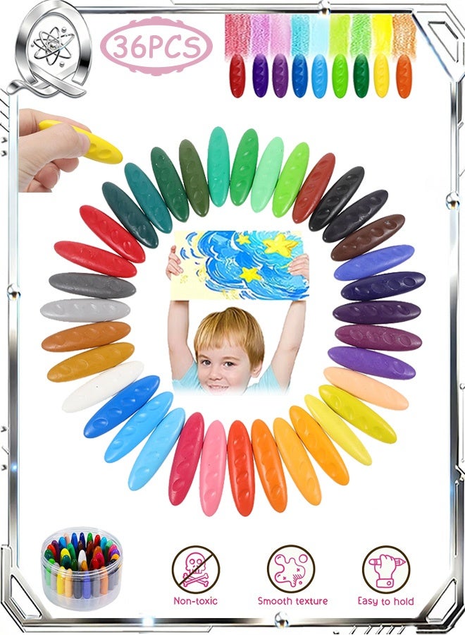 Quantum 36 PCS Peanut Crayons, Non Toxic Washable Crayons for Kids, Easy to Grip Peanut Shape Crayon with Box for Drawing Learning & Practice Festival Gift - Image 1