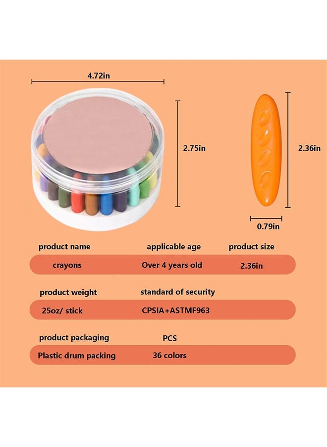 Quantum 36 PCS Peanut Crayons, Non Toxic Washable Crayons for Kids, Easy to Grip Peanut Shape Crayon with Box for Drawing Learning & Practice Festival Gift - Image 2