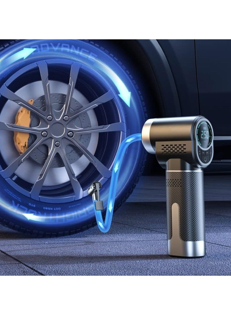 Zikra Tire Inflator Portable Air Compressor Pump for Car Tires with Digital Tire Pressure Gauge Motorcycle Electric Bike Pump and Bicycle Pump with LED Light - Image 2