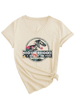 New MOTHERHOOD V-Neck Fashion Womens Tee 3812-sand color (color picture)