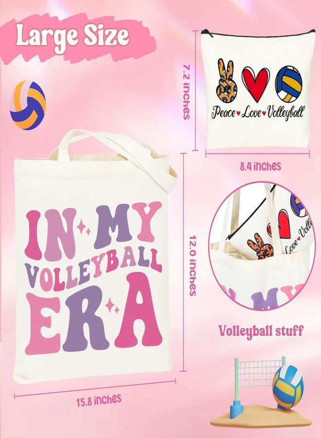 JMTMBR 24 PCS Volleyball Team Gift Set, In My Volleyball Era Canvas Tote Bags & Makeup Bags, Bulk Party Favors for Teen Girls, Players, Senior Night - Image 2