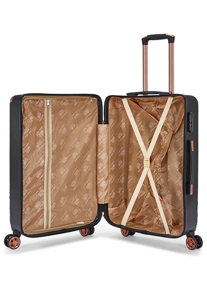 ليمرا طقم شنط سفر مكون من خمس حقائب أمتعة لون أسود بمقاس 32"/28"/24"/20"/12 انش