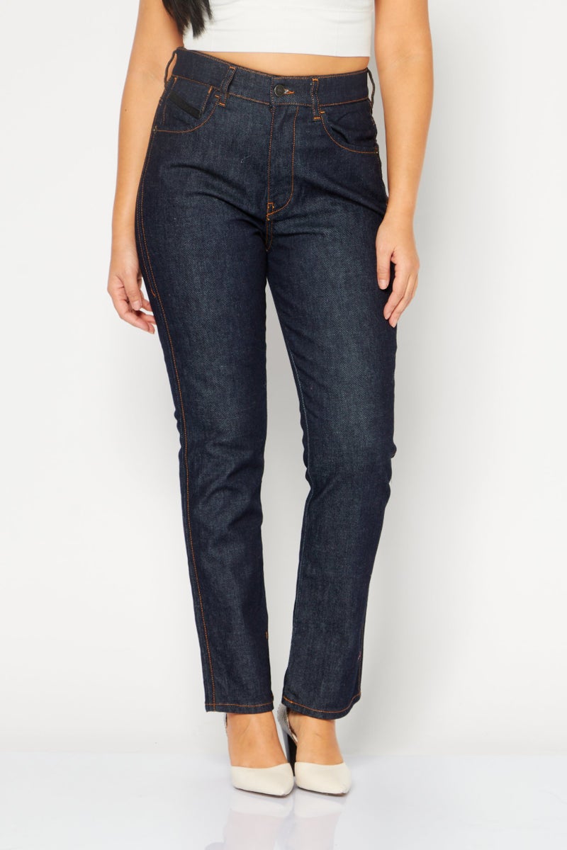 DIESEL Women High Waist Stretchable Washed Jeans, Blue - Image 1