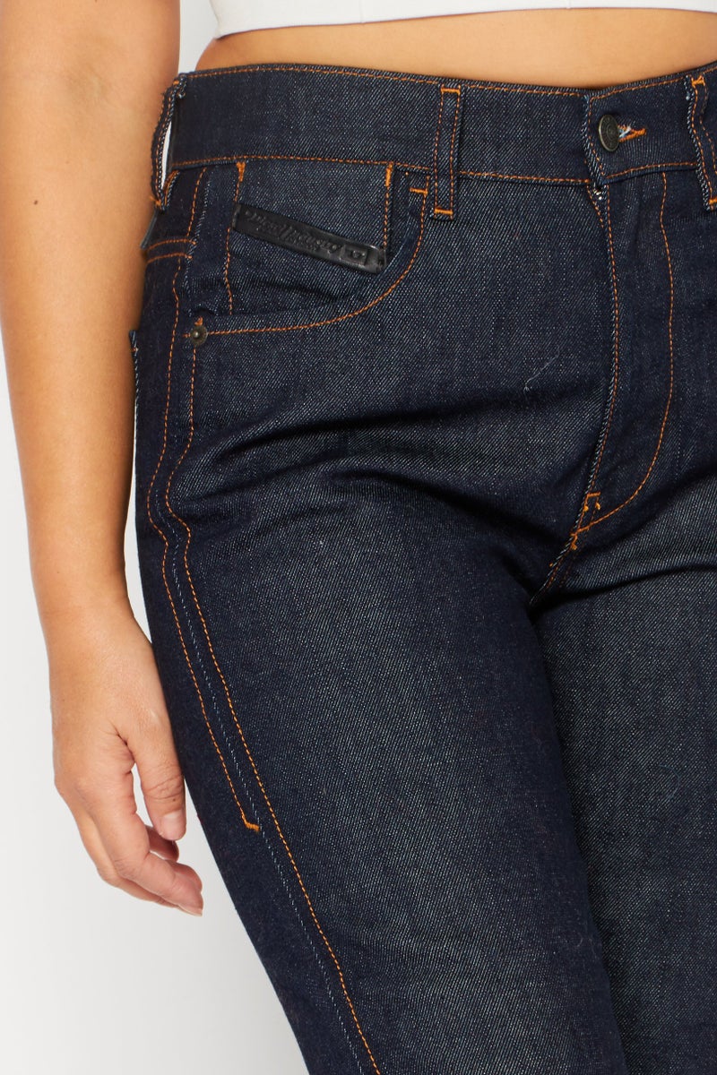 DIESEL Women High Waist Stretchable Washed Jeans, Blue - Image 3
