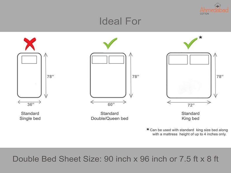 SDC Dreams HomeShop 100 Pure Cotton Rajasthani Tradition Queen Size Double Bedsheets with 2 Pillow Covers Queen Size Jaipuri Bedspreads - Image 3
