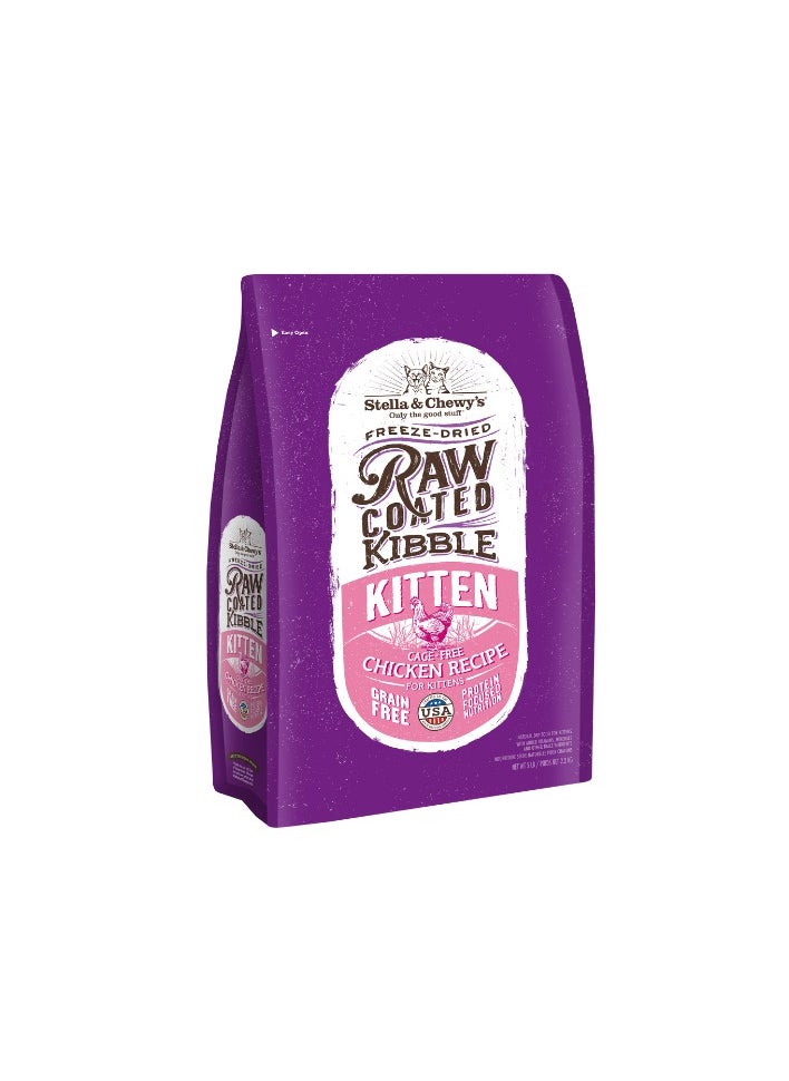 Stella & Chewys Stella & Chewys Cat Kibble – Raw Coated Cage Free Chicken Recipe for Kittens – 1.6kg, raw coated kibble for cats, freeze dried, food for cats, cat kibble, Raw food for cats, stella & chewy cat food, Cat food, cat dry food  - Image 2