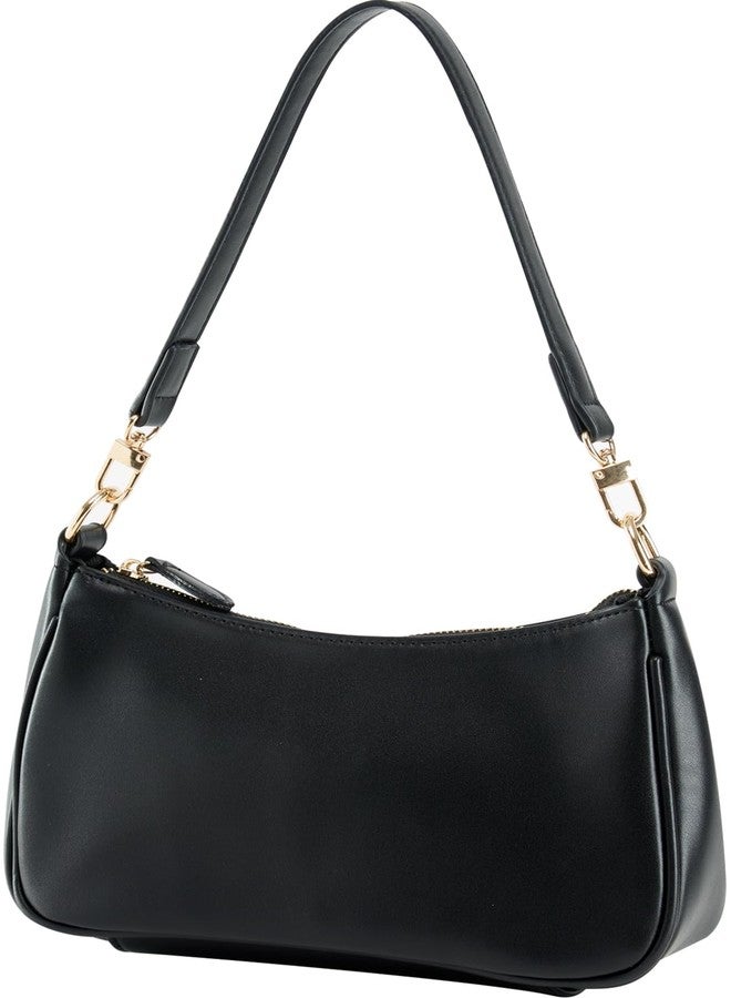 feujury Shoulder Bag for women Crossbody Bags Retro Classic Small Hobo Purse Clutch Tote Handbags with Zipper Closure, Black, 10.5 x 2.7 x 6 inches - Image 1