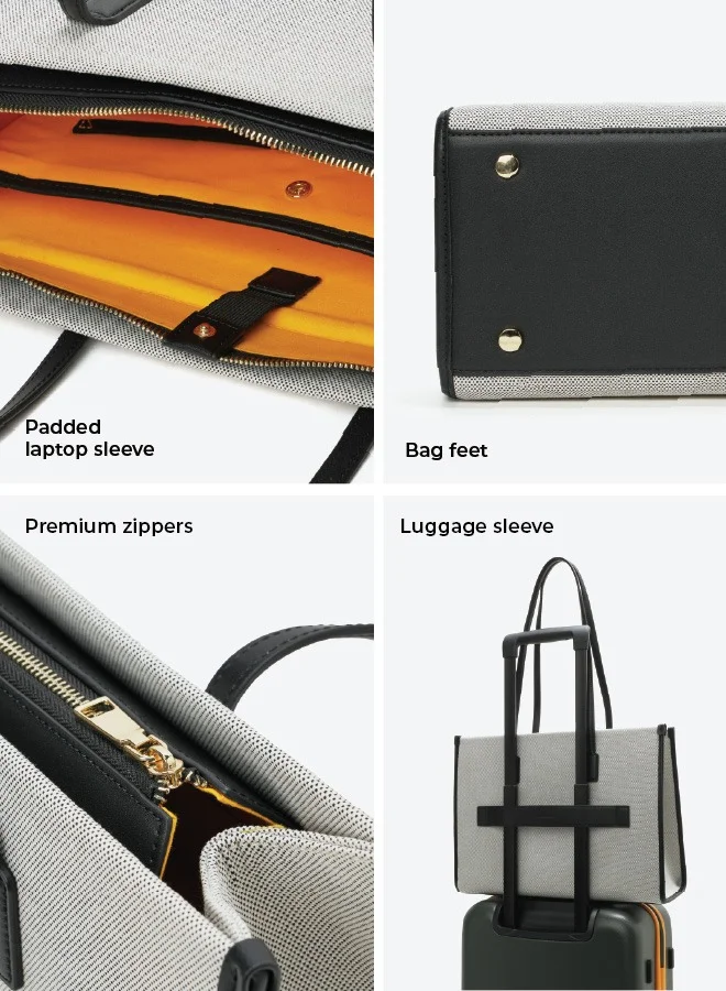 Mokobara MOKOBARA The Skye Tote Bag | Fits Upto 14" Laptop | Lightweight | Perfect For Work And Daily Use | Has Organizational Pockets And Laptop Sleeve | Made With Vegan Leather | For Women