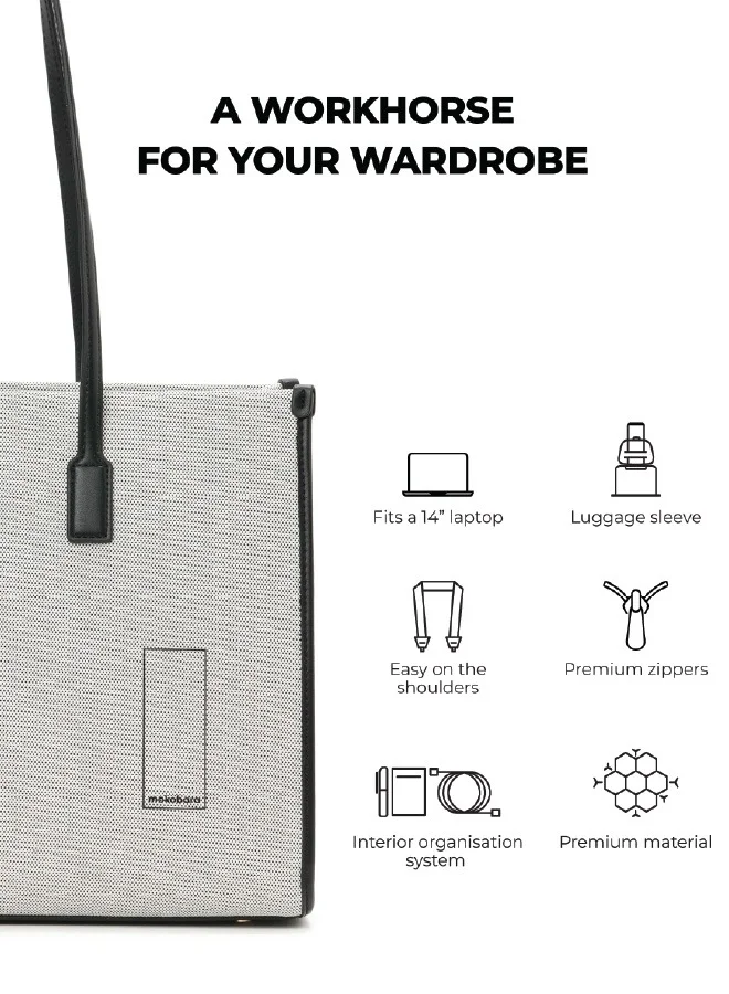 Mokobara MOKOBARA The Skye Tote Bag | Fits Upto 14" Laptop | Lightweight | Perfect For Work And Daily Use | Has Organizational Pockets And Laptop Sleeve | Made With Vegan Leather | For Women