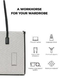 Mokobara MOKOBARA The Skye Tote Bag | Fits Upto 14" Laptop | Lightweight | Perfect For Work And Daily Use | Has Organizational Pockets And Laptop Sleeve | Made With Vegan Leather | For Women  - Image 3