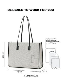 Mokobara MOKOBARA The Skye Tote Bag | Fits Upto 14" Laptop | Lightweight | Perfect For Work And Daily Use | Has Organizational Pockets And Laptop Sleeve | Made With Vegan Leather | For Women  - Image 5