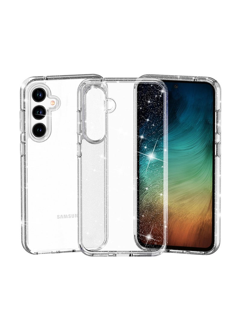 X-level Samsung Galaxy A55 Case,Shockproof Cute Clear Glitter Drop Protection Sparkly Bling Protective Phone Cover for Women Girls for Samsung Galaxy A55 case Silicone Bumper Design  - Image 1