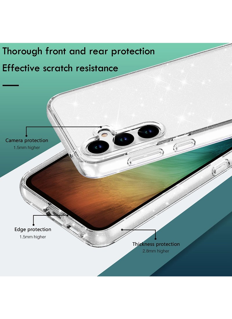 X-level Samsung Galaxy A55 Case,Shockproof Cute Clear Glitter Drop Protection Sparkly Bling Protective Phone Cover for Women Girls for Samsung Galaxy A55 case Silicone Bumper Design  - Image 3