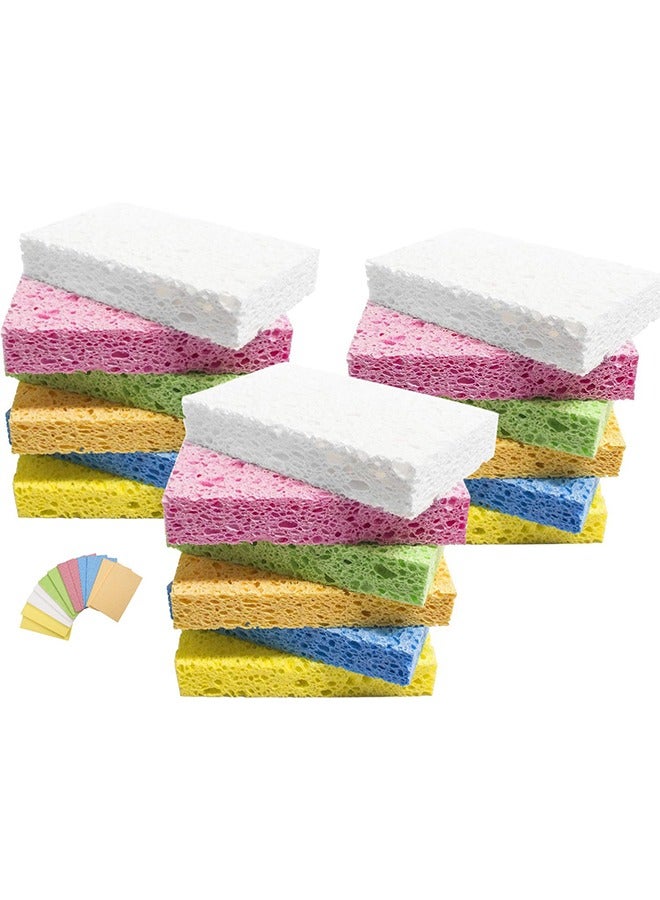 meayul Cleaning Scrub Sponges Kitchen, 18PCS, Premium Compressed Kitchen Sponges, Non-Scratch Scrub for Washing Dishes, Biodegradable Natural Sponge, Multipurpose Cellulose Sponges for Cleaning - Image 1
