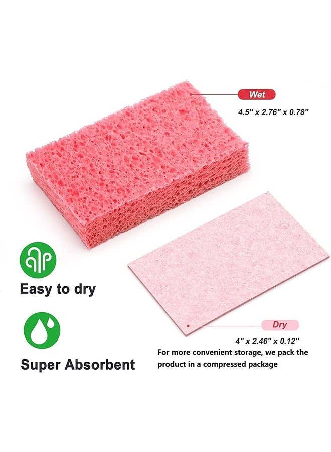 meayul Cleaning Scrub Sponges Kitchen, 18PCS, Premium Compressed Kitchen Sponges, Non-Scratch Scrub for Washing Dishes, Biodegradable Natural Sponge, Multipurpose Cellulose Sponges for Cleaning - Image 3