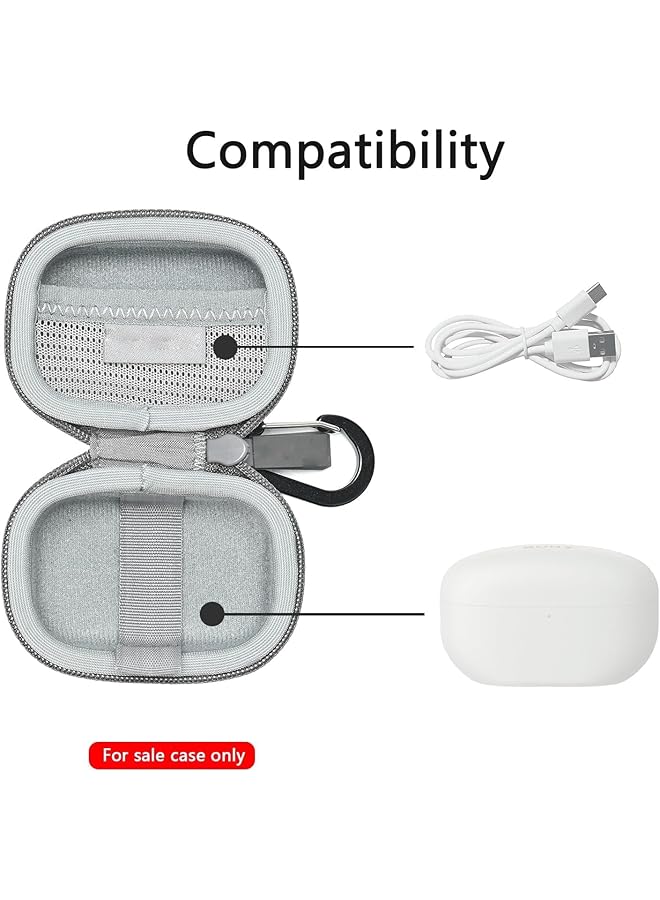 erorex Case For Sony Wf 1000Xm5 High Quality Wireless Earbud Headphones Cover With Carabiner Keychain Carrying Portable Anti Scratch Shock Resistant Cover For Wf 1000Xm5 Not Original Gray - Image 5