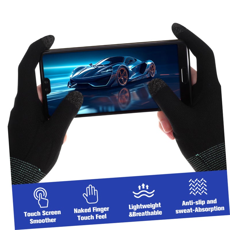 Breathable Touch Finger Gaming Gloves 2 Pairs For Men Mobile Phone Game Thumb Sleeves - Image 4