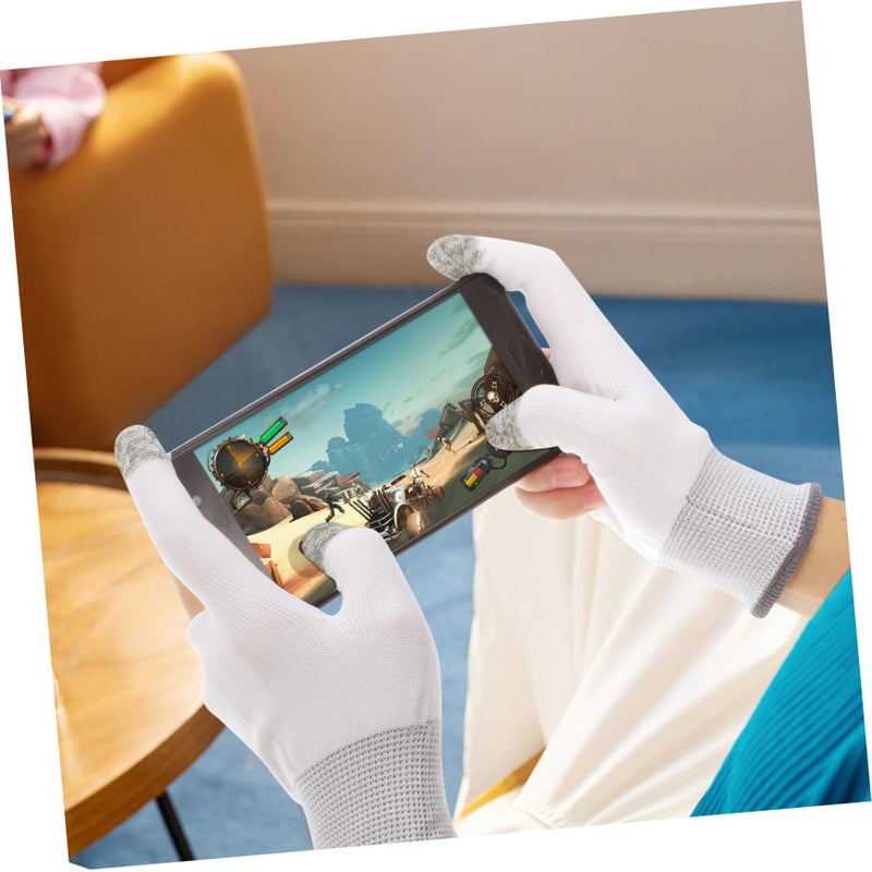 Breathable Touch Finger Gaming Gloves 2 Pairs For Men Mobile Phone Game Thumb Sleeves - Image 5