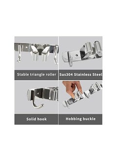 Arabest Broom Mop Holder Wall Mount Stainless Steel Heavy Duty Self Adhesive Garage Organization Tool Organizer Storage Tool Closet With 3 Racks And 4 Hooks Perfect For Kitchen Garden Room  - Image 4