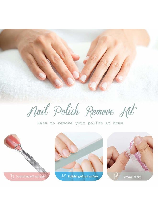 HiMo Nail Polish Gel Remover Tools Kit, Soak Off Cap Clip 10pcs, Dispenser Bottle, 600PCS Cotton Pads Handle Brushes Finger Separators(Black-Set) - Image 5