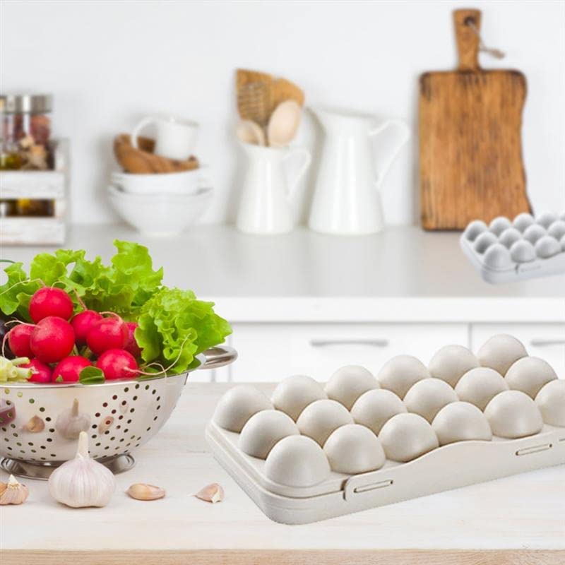 GoodHood Plastic Egg Holder for Refrigerator Stackable Egg Storage Tray With Lid Plastic Egg Box Carrier BPAFree Egg Storage Container for 18 Eggs Pack1Multicolor - Image 2